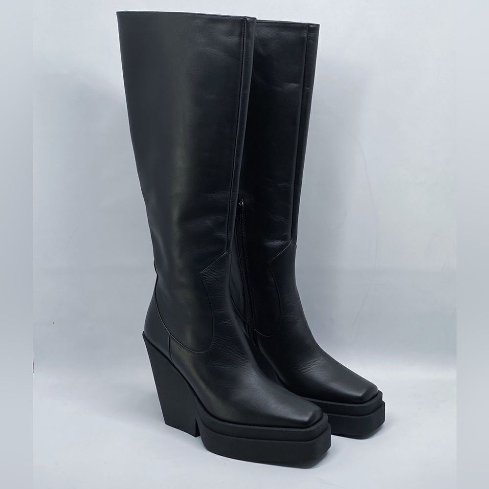 Gia Borghini  Texan Leather Platform Knee-High Boots size 37